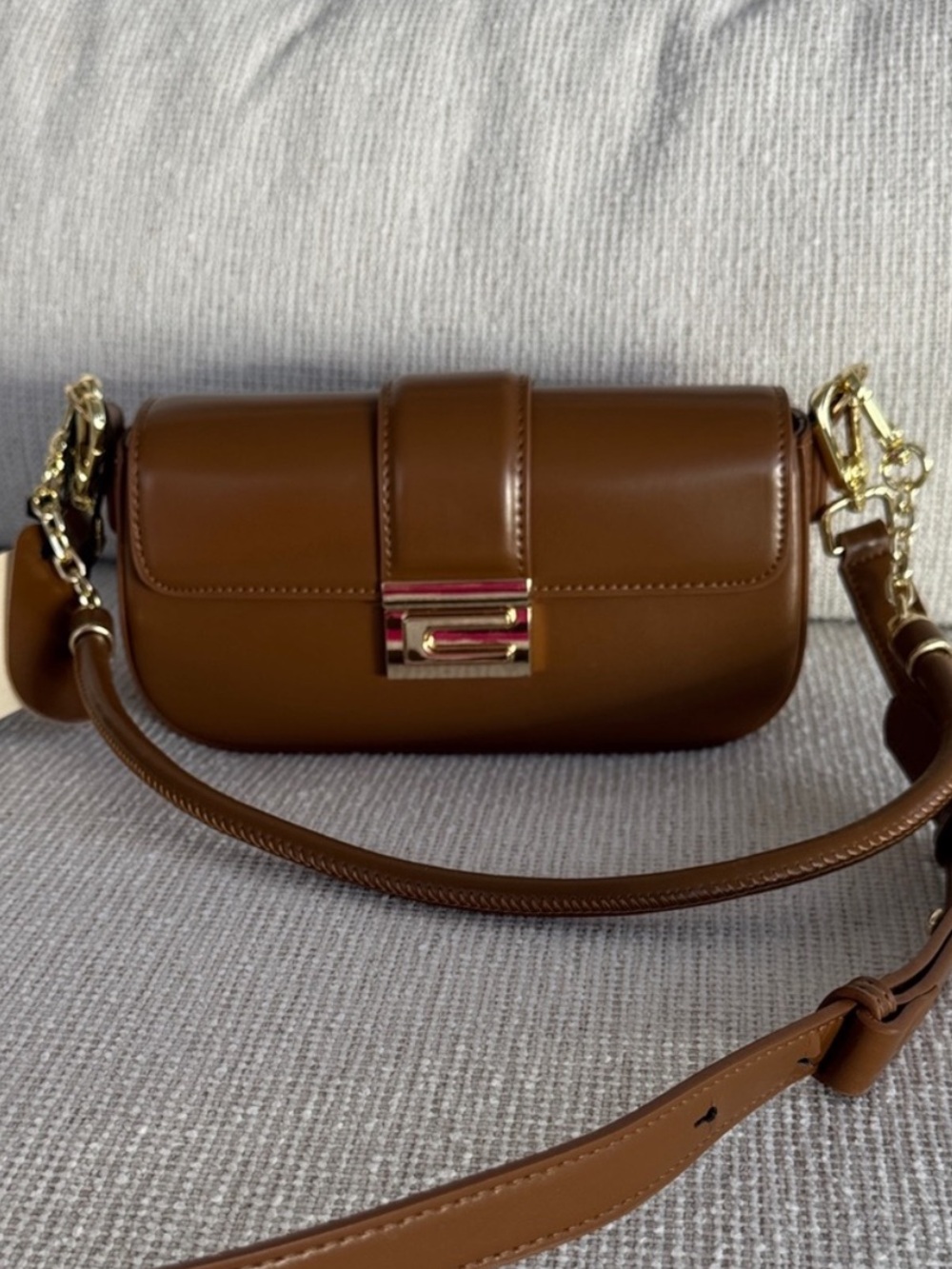 Baidou Brown Leather  Bag